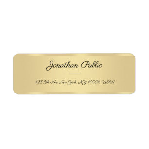 Handwriting Script Text Faux Gold Template Elegant
