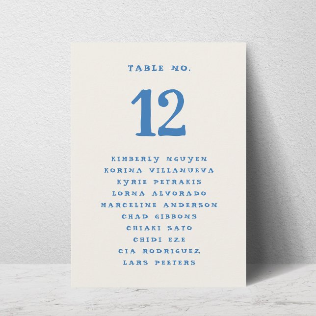 Handwriting Seating Chart Names Table Number Sign  (Creator Uploaded)