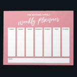 Handwriting Simple Weekly Planner Strawberry Ice Notepad<br><div class="desc">This versatile weekly planner has been set up with very basic elements that can all be edited... except for the header. The phrase "weekly planner" was rendered in a modern casual handwriting font and has been placed, as a graphic, at the top of the page. Use the template fields to...</div>