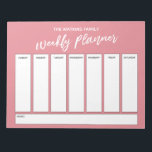 Handwriting Simple Weekly Planner Strawberry Ice Notepad<br><div class="desc">This versatile weekly planner has been set up with very basic elements that can all be edited... except for the header. The phrase "weekly planner" was rendered in a modern casual handwriting font and has been placed, as a graphic, at the top of the page. Use the template fields to...</div>