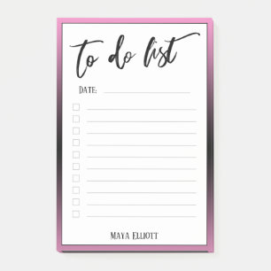 Handwriting To Do List Lined Pink Ombre Border Post-it Notes