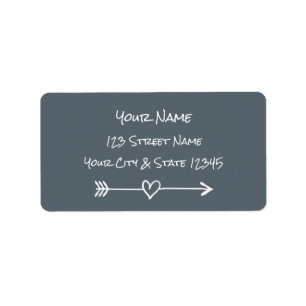 Handwriting typography heart arrow address labels