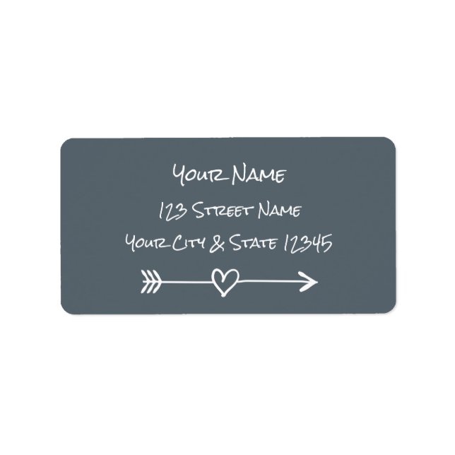 Handwriting typography heart arrow address labels (Front)