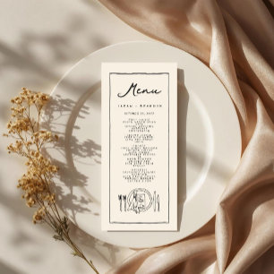 Handwriting Typography Retro Wedding Menu