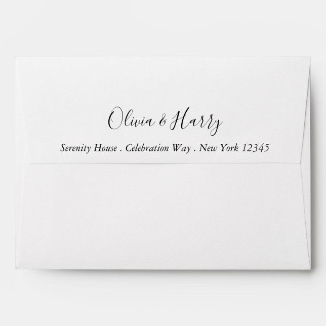 Handwritten 5 x 7" Wedding Invitation Envelope (Back (Top Flap))