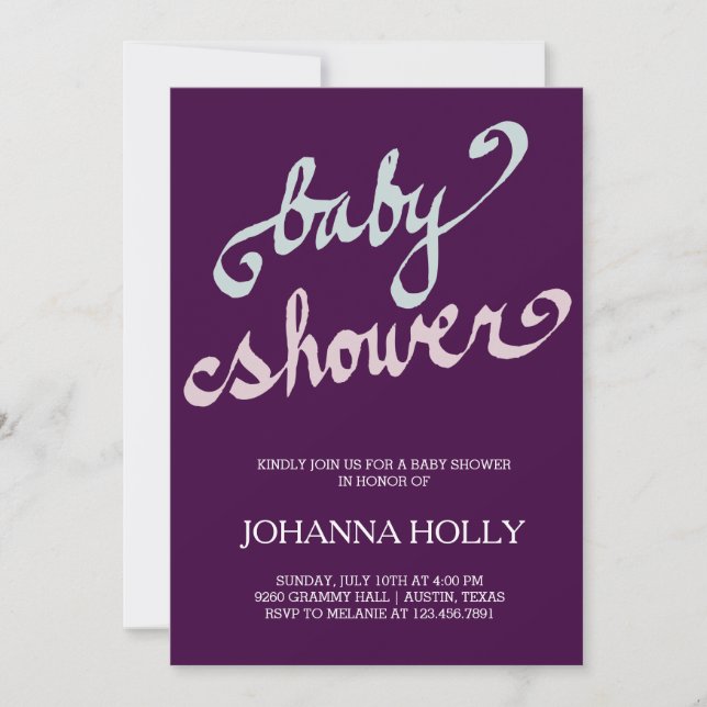 handwritten baby shower invitation (Front)