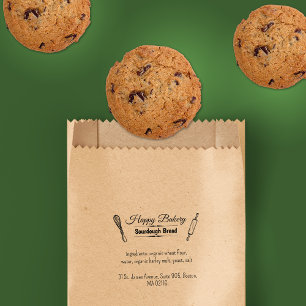 Handwritten Bakery Business Ingredients Elegant Rubber Stamp