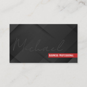 Handwritten   Black Layered Sleek Background Business Card