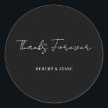 Handwritten Black Wedding Thank You Sticker<br><div class="desc">Add a personal touch to your wedding stationery with this handwritten black wedding thank-you sticker. Featuring classic round design and elegant script,  these stickers are perfect for sealing envelopes,  gift bags,  or favors with timeless style.</div>