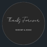 Handwritten Black Wedding Thank You Sticker<br><div class="desc">Add a personal touch to your wedding stationery with this handwritten black wedding thank-you sticker. Featuring classic round design and elegant script,  these stickers are perfect for sealing envelopes,  gift bags,  or favors with timeless style.</div>