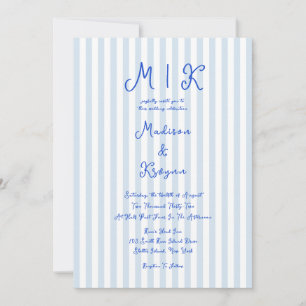 Handwritten Blue French Wedding Invitation