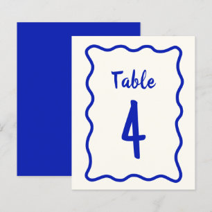 Handwritten Bold Wavy Bridal Shower Table Number