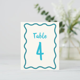 Handwritten Bold Wavy Bridal Shower Table Number