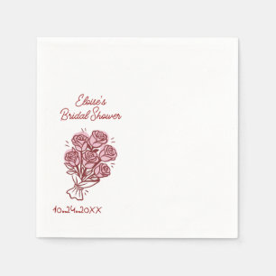 Handwritten bouquet of flowers Bridal Shower Napkin