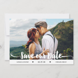 Handwritten Brush Script Photo Save the Date