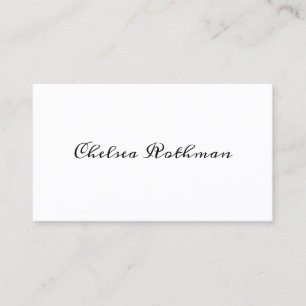 Handwritten Calligraphy Black White Minimalistic Business Card