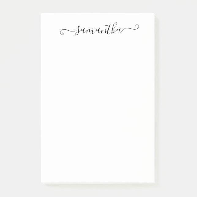 Handwritten Calligraphy Name Personalised Post-it Notes (Front)