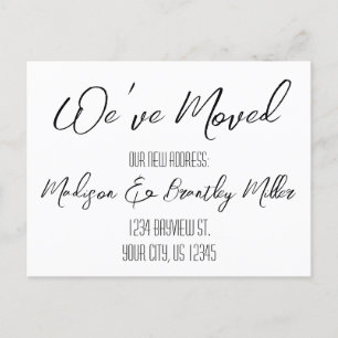 Handwritten Calligraphy New Address Moving Postcar Postcard