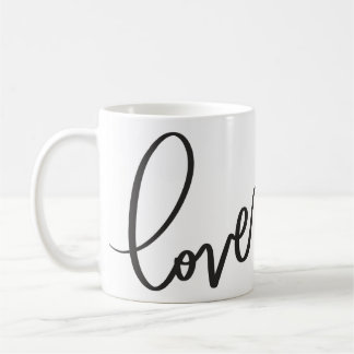 Handwritten Calligraphy Script love Coffee Mug