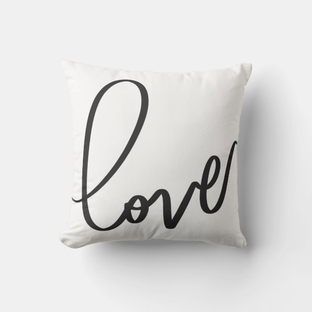 Handwritten Calligraphy Script love  Cushion (Front)