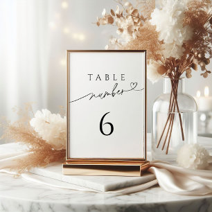 Handwritten Calligraphy Wedding Table Number Sign