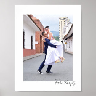 Handwritten Caption | For Keeps | Wedding Couple Poster
