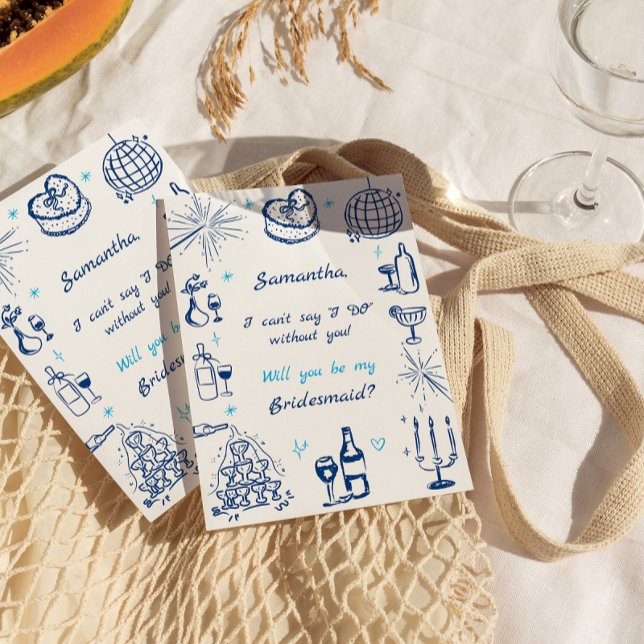 Handwritten Champagne Tower Bridesmaid Proposal In Invitation (Creator Uploaded)