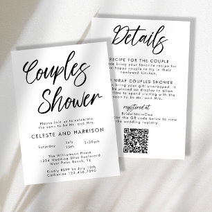 Handwritten Chic Modern Minimalist Couples Shower Invitation