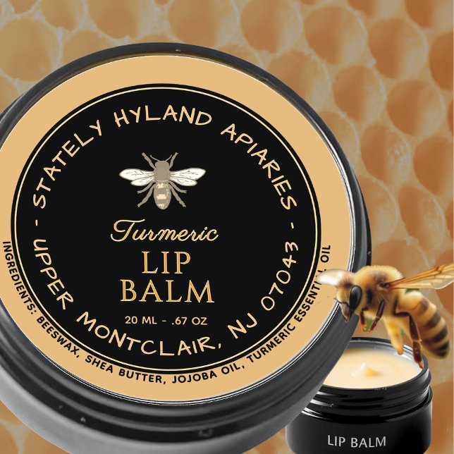 Handwritten Circular Beeswax Lip Balm Label  (Creator Uploaded)