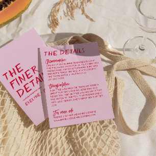 Handwritten Colourful Bright Funky Wedding Details Enclosure Card