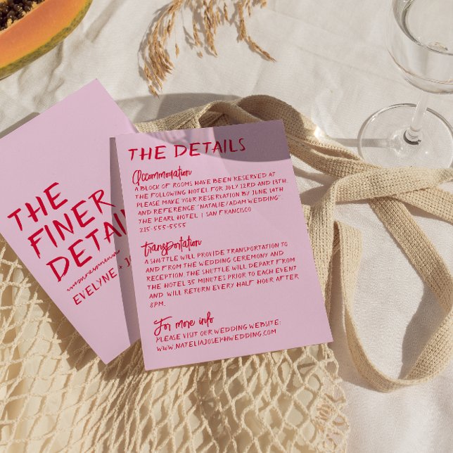 Handwritten Colourful Bright Funky Wedding Details Enclosure Card (Creator Uploaded)