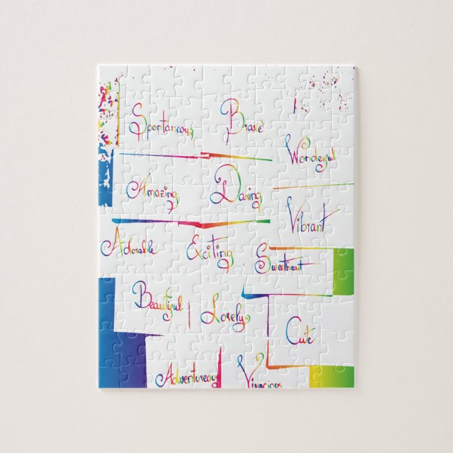 Handwritten Colourful Positive Inspirational words Jigsaw Puzzle (Vertical)