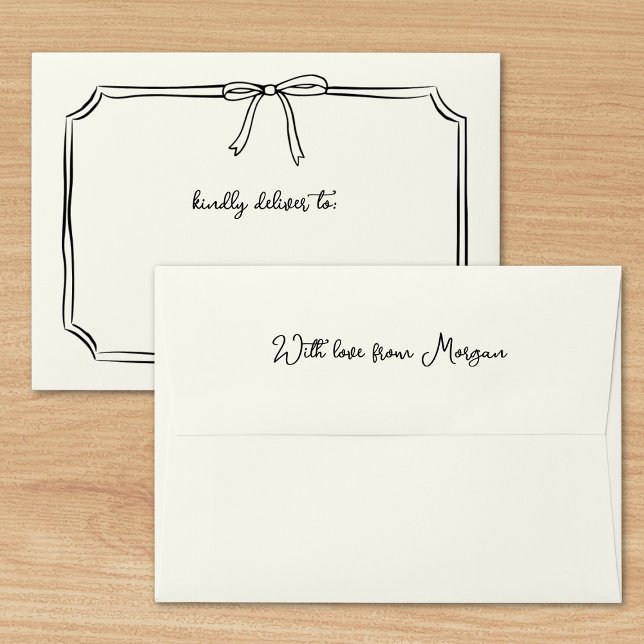 Handwritten Coquette Bow Bridesmaid Proposal Card Envelope (Creator Uploaded)