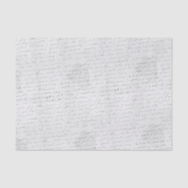 Handwritten Cursive Letter Tissue Paper (Front)