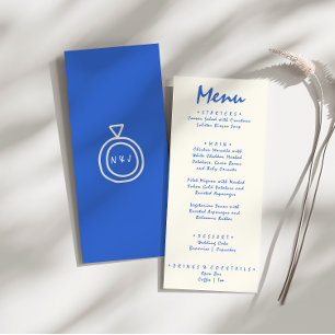 Handwritten Drawn Retro Bright Unique Wedding Ring Menu