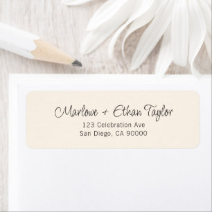 Handwritten Ecru Return Address Label