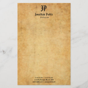 Handwritten Elegant Monogram Template Vintage Stationery