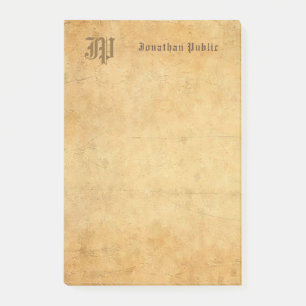 Handwritten Elegant Monogram Vintage Template Post-it Notes
