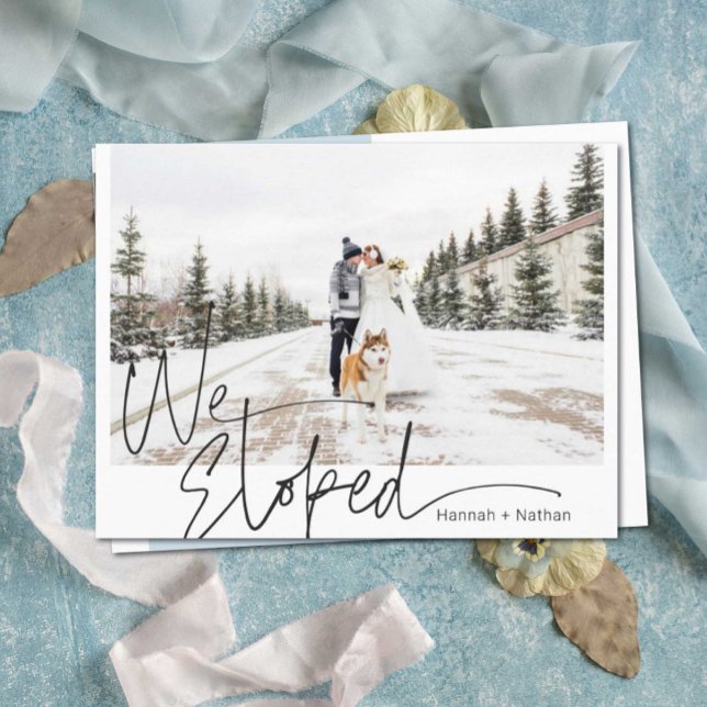 Handwritten Elopement/Wedding Photo Announcement Postcard (Creator Uploaded)
