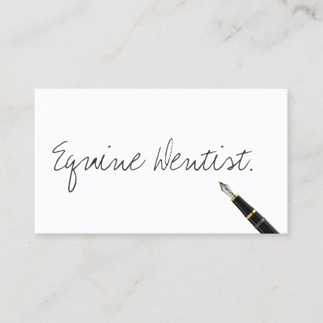 Handwritten Equine Dentist Business Card (Front)