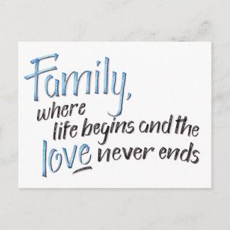 Handwritten Family Quote Postcard