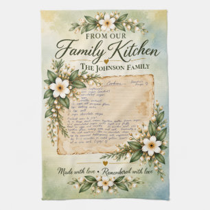 Handwritten Family Recipe Heirloom Kitchen Towel