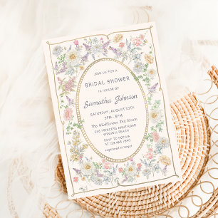 Handwritten Floral Bridal Shower Invitation