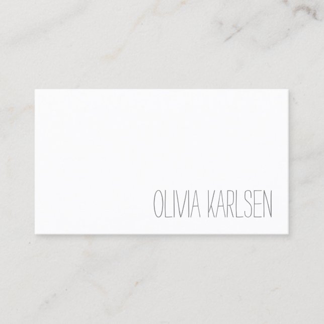 Handwritten Font Minimalist Professional White Business Card (Front)
