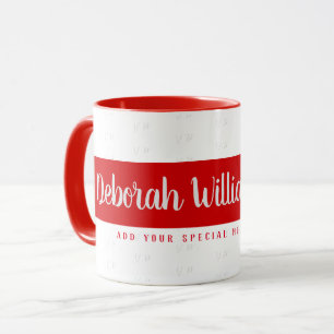handwritten font style name red mug