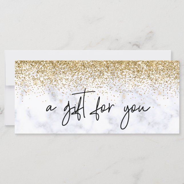 Handwritten Gift Certificate Marble Gold  (Front)