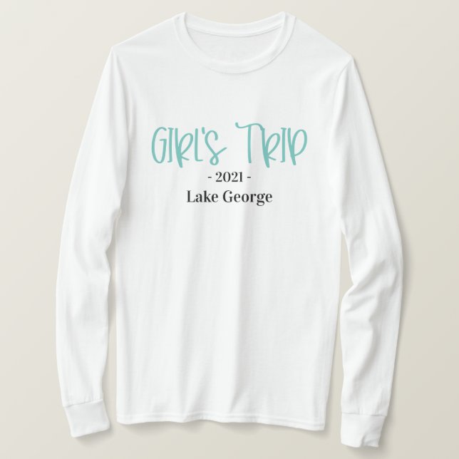 Handwritten Girl's Trip Location and Year T-Shirt (Design Front)