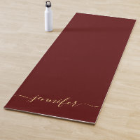 Handwritten Gold Script Personalized Name Maroon