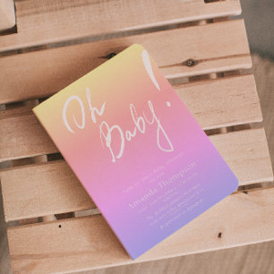 Handwritten Gradient Gender Neutral Baby Shower Invitation