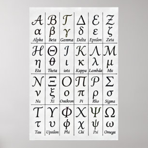 Handwritten Greek Letters Greek Alphabet Cursive Poster